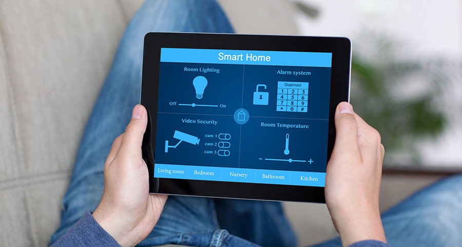 The ability to access and control security components from a mobile device is one of the top smart home trends in Salt Lake City. Close-up of smart home security app.